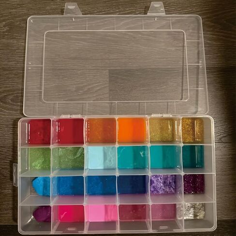 صندوق منظم بلاستيكي كبير مكون من 24 شبكة وفواصل قابلة للتعديل، صندوق تخزين شفاف للمجوهرات والحرف اليدوية الفنية وأدوات الصيد والخرز والأجزاء الصغيرة in Kuwait