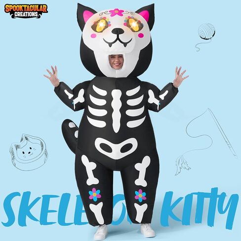 Spooktacular Creations Adults Inflatable Halloween Costume, Cat Blow Up Costume with Gloves Kitty Inflatable Suit in Saudi Arabia