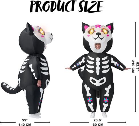 Spooktacular Creations Adults Inflatable Halloween Costume, Cat Blow Up Costume with Gloves Kitty Inflatable Suit in Saudi Arabia