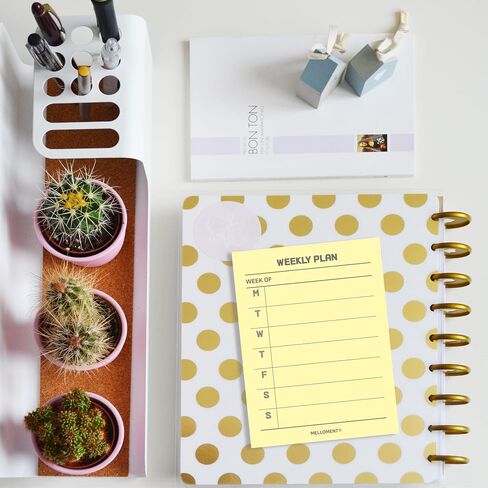 Day By Day Mini Planner Pads, Aesthetic Korean Style Tear-off Planning Pad, Pack of 4 Designs, 100 Sheets each design (Total 400 Sheets), Lovely Assorted Color, Portable Size 3.15 x 4.17", SET_B [ To Do List + Daily Plan + Weekly Plan + Grid Memo Pad ] in Saudi Arabia