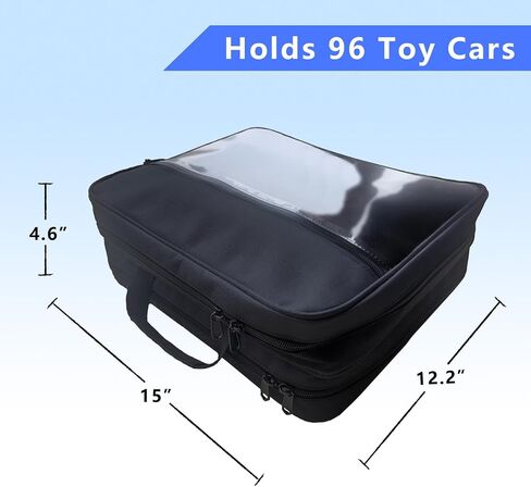 96 Toy Cars Storage Case Compatible with Toy Cars,Hot Wheels Carrying Case,Matchbox Cars Storage Case,Carrying Case for Hot Wheels Cars/Matchbox Cars/Mini Toys/Small Dolls(Bag Only)(Black 96) in Kuwait