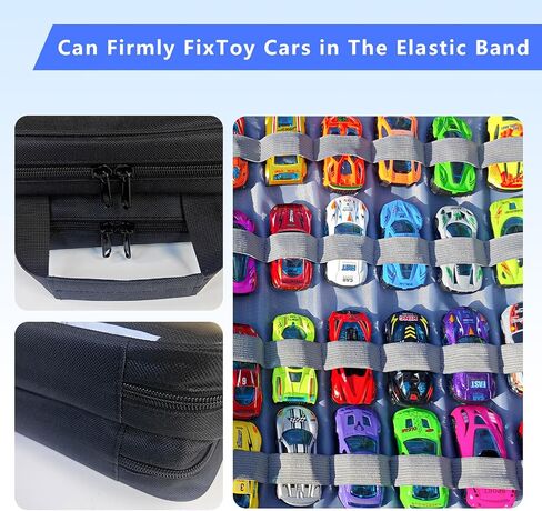96 Toy Cars Storage Case Compatible with Toy Cars,Hot Wheels Carrying Case,Matchbox Cars Storage Case,Carrying Case for Hot Wheels Cars/Matchbox Cars/Mini Toys/Small Dolls(Bag Only)(Black 96) in Kuwait