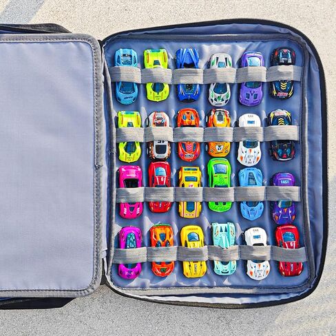 96 Toy Cars Storage Case Compatible with Toy Cars,Hot Wheels Carrying Case,Matchbox Cars Storage Case,Carrying Case for Hot Wheels Cars/Matchbox Cars/Mini Toys/Small Dolls(Bag Only)(Black 96) in Kuwait