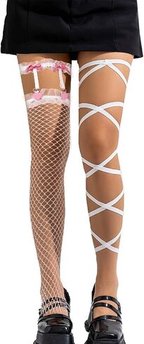 Fstrend Bow Leg Garter Adjustable Heart Thigh Garters with Anti-Slip Clips Elastic Butterfly Knot Belt for Women in Saudi Arabia