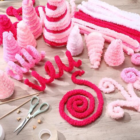 Sonwyoung 24 Pcs 39.37 Inches Jumbo Pipe Cleaners Bulk Coral Fleece Fur Thick Pipe Cleaners Chenille Stems Craft Supplies Easter St. Patrick's Day Gifts DIY Projects(Green, White, Orange) in Saudi Arabia