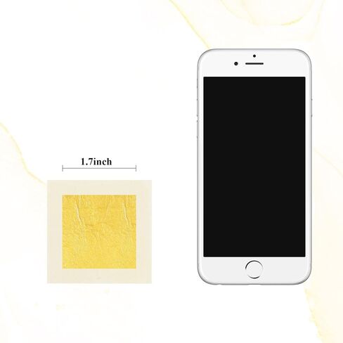 Edible Gold Leaf Sheets 100 pcs 1.7" 24K Facial Care Foil for Skin Care, Cake Baking, Gilding, Cooking, Chocolates, Health & Spa in Saudi Arabia