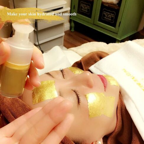 Edible Gold Leaf Sheets 100 pcs 1.7" 24K Facial Care Foil for Skin Care, Cake Baking, Gilding, Cooking, Chocolates, Health & Spa in Saudi Arabia