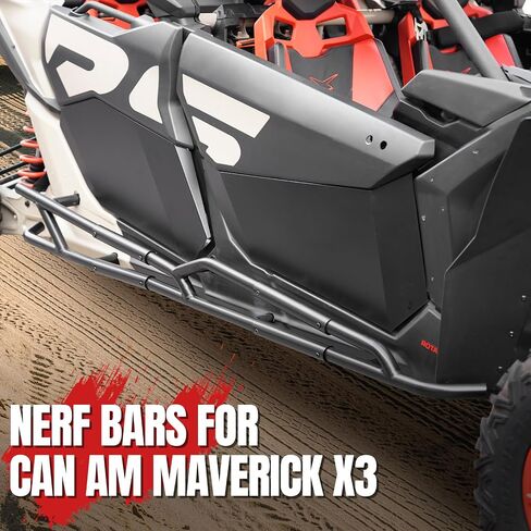 A & UTV PRO Nerf Bars Rock Sliders لـ Can-Am Maverick X3 MAX 2017-2024 4 مقاعد، قضبان جانبية من Tree Kickers، أنابيب فولاذية شديدة التحمل، ملحقات مقاومة للأشعة فوق البنفسجية، استبدل OEM #715003730، 715003888 in Saudi Arabia