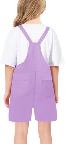 Girls Overalls Sleeveless Adjustable Jumpsuits Kids Casual Loose Romper Cute Long Pants with Pockets 4-14 Years in Kuwait