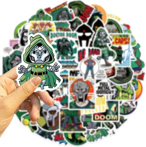 50 قطعة من ملصقات الهيب هوب المغنية MF Doom، ملصقات مقاومة للماء للهدايا، زجاجات المياه، كوب الكمبيوتر المحمول، الدراجة، لوح التزلج، صندوق الأمتعة، رقع جرافيتي من الفينيل BRJHSL in Saudi Arabia