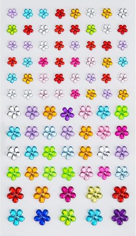 HAIIDOAK Gem Stickers for Crafts, 6 Sheets Self Adhesive Rhinestone Jewel Stickers, Various Shapes and Sizes for Kids' Crafts and scrapbooks in Saudi Arabia