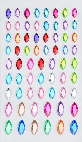 HAIIDOAK Gem Stickers for Crafts, 6 Sheets Self Adhesive Rhinestone Jewel Stickers, Various Shapes and Sizes for Kids' Crafts and scrapbooks in Saudi Arabia