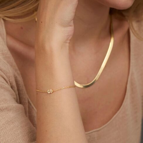 Gold Initial Bracelets for Women, Dainty 14K Gold Plated Letter Initial Bracelet for Women, Cute Layered Box Chain Gold Bracelets for Women Trendy Jewelry in Kuwait