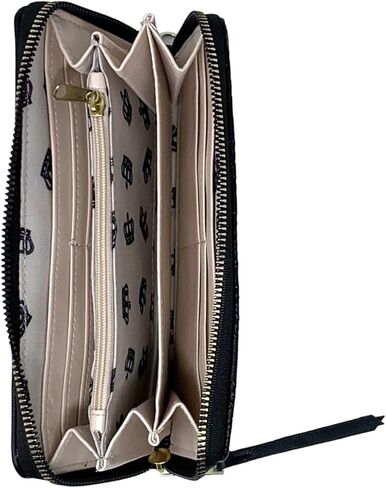 Juicy Couture Large Zip Around Wallet Wristlet (Black Deboss) in Saudi Arabia