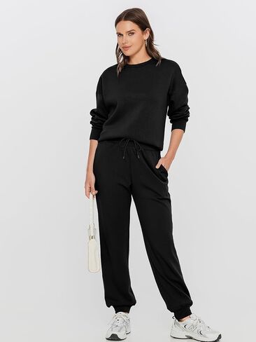Glamaker Womens 2 Piece Outfits Sweatsuit Long Sleeve Crewneck Tracksuit Jogger Pants Matching Sets 2024 in Saudi Arabia