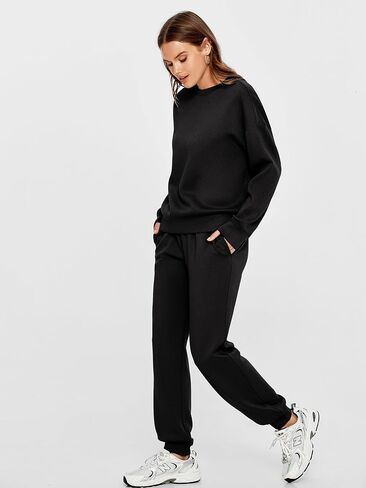 Glamaker Womens 2 Piece Outfits Sweatsuit Long Sleeve Crewneck Tracksuit Jogger Pants Matching Sets 2024 in Saudi Arabia
