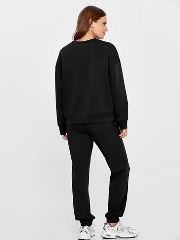 Glamaker Womens 2 Piece Outfits Sweatsuit Long Sleeve Crewneck Tracksuit Jogger Pants Matching Sets 2024 in Saudi Arabia