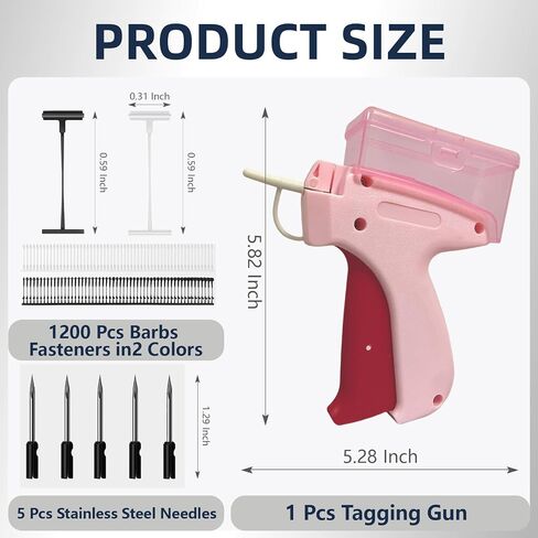 Stitch Gun for Clothes, Quick Stitch Sewing Gun Fixer Effortlessly Fix, Secure and darn with this Mini Tagging Gun for Clothing and Emergency Repairs - Pink in Saudi Arabia