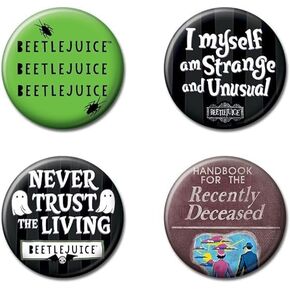 Ata-Boy Beetlejuice Set of Four 1.25" Collectable Buttons