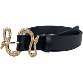 COTIM COYIN Women's Fashion Leather Belts with Snake Buckle Design