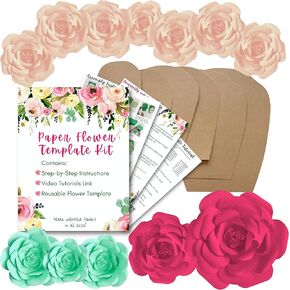 Paper Flower Template Kit - Make Your Own Paper Flowers - Paper Flowers Decoration - Make Unlimited Flowers - DIY - Rose in Kuwait