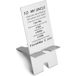 akeke Uncle Gifts from Niece, Nephew Cell Phone Stands, Uncle Birthday Gifts, Christmas for Uncle Stainless Steel Phone Stand GPP45