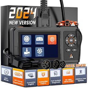 ANCEL HD430 Heavy Duty Truck Scanner, DPF Reset & Forced Regeneration for Cunmmins & Caterpillar Engine, Full System HDOBD Diesel Scanner OBD2 Diagnostic Scan Tool Code Reader for Diesel Trucks & Cars
