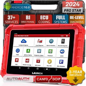 LAUNCH X431 PRO Star [2024 Lastest Version] Bi-Directional Diagnostic Scanner, 37+ Services, ECU Coding, Full System OBD2 Scan Tool with CANFD, DoIP, FCA AutoAuth, Quick Guided, 2 Years Free Update