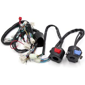 uxcell Motorcycle Electrical Main Wire Harness w Right Left Handlebar Switch Kit for WY125