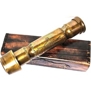 Arch Instruments Handmade 6 Inches Brass Tube Working Kaleidoscope with Beautiful Leather Cover, Best Birthday Gift for Children, Multicolored, Standard