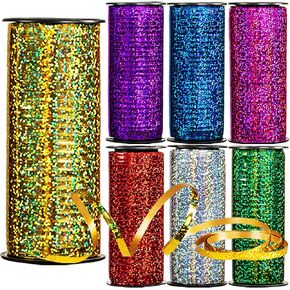Shiny Waterproof Ribbon,3/16 inch x 100yards Curling Ribbon for Gifts Package Wrapping,Bows,Crafting (Black,Gold,Silver)