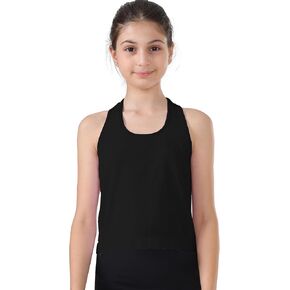 Attifall Grils Ribbed Tank Tops Racerback Seamless Crop Top for Teen Girl Athletic Workout Dance Tanks