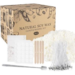 pliadvbu Candle Making Kits-Nature Soy Wax for DIY Arts&Crafts Gift-Include 5 LB Soy Wax Flakes, 100 Candle Wick, Centering Devices...