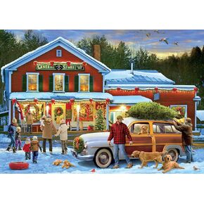 Buffalo Games - Greg Giordano - General Store at Christmas - 500 Piece Jigsaw Puzzle for Adults Challenging Puzzle Perfect for Game Nights - Finished Puzzle Size is 21.25 x 15.00