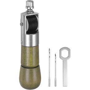 HARFINGTON Handwork Sewing Awl Set Stitching Leather Craft Stitch Awl Tool Kit with Wooden Handle Scratch for Leather Fabric Canvas Shoes Bags Belt Stitching Repair Lockstitch, Green