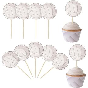 36Pcs Soccer Ball Cupcake Toppers Sports Theme Football Cupcake Food Toothpicks Baby Shower Cake Decorations for Sport Balls Theme Soccer Ball Kids Birthday Party Decorations