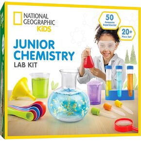 National Geographic Kids Junior Chemistry Set - Complete Early Learning Lab Kit with 50 Science Experiments for Kids and 20+ Lab Tools, Kids Chemistry Set, Science Experiments for Kids 4-6