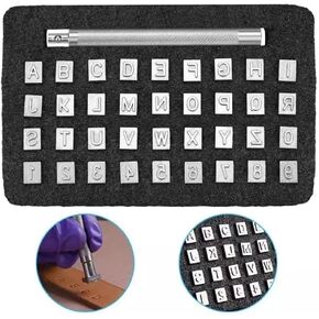 PXBBZDQ Leather Stamps for Leather Working 37 PCS Leather Stamping Kit Contains 10 Numbers and 26 Letters 1/4"