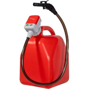 TERA PUMP [UPGRADED] Fuel Transfer Pump for Gas and Diesel (5th Gen) - 39" Strong Vinyl Hose w/Battery Powered Auto-Stop Sensor Nozzle for Overflow Protection with Built-In Universal Adapter (2.7GPM)