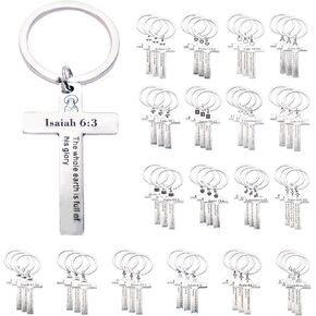 54 Pcs Christian Cross Keychain Bulk Bible Verse Religious Keychain 18 Styles Keychain Scripture Quotes Inspirational Gifts Supplies for Men Women