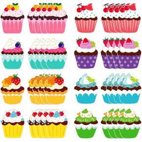 EMOME 40 PCS Birthday Bulletin Board Decorations Cutouts, Colorful Preschool Classroom Decorations, DIY Crafts Name Tags for Kids Teacher Student Back to School Supplies Decorations (Cupcake) in Kuwait