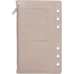 Moterm Zipper Flyleaf for Personal Organiser - with Card Slots (Pebble-Black)