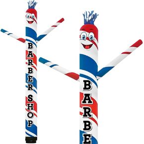Wenqik Barber Shop رجل أنبوبي قابل للنفخ بطول 20 بوصة، ذراع ملوح، رجل أنبوبي عملاق يعمل بالهواء، رجل دمية راقصة أحمق للمناسبات الإعلانية الخارجية (لا يشمل المنفاخ)