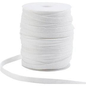 BENECREAT 55 Yards White Replacement Drawstring, 0.4 Inch Polyester Flat Draw Cord, Knitted Drawcord for Pants Sweatpants Jackets Shorts Hoodies