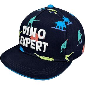 Boys Baseball Hat Toddler Trucker Hat Adjustable Snapback Sun Hat Baseball Cap for Toddler Kids Boys 1-8 Years(Print Dino,50cm)