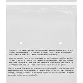20 24x24 LARGE Self Seal Suffocation Warning Clear Poly Bags 1.5 mil