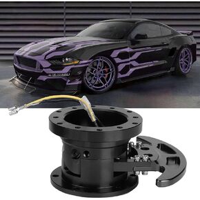 Steering Wheel Hub Adapter,Flip Up Steering Wheel Hub,Automotive Steering Wheels,Tilt Flipped Racing Steering Wheel Quick Release Hub Kit Removable Adapter(Black)