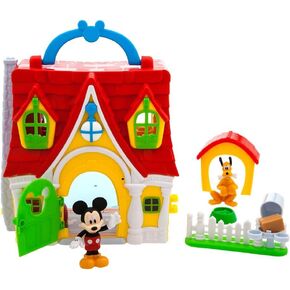 Disney Store Official Mickey Mouse Clubhouse Toys Play Set - Interactive Playhouse Junior Mickey Mouse Toys - Poseable Mickey & Pluto Figures, 13-Piece Set, Perfect for Toddlers