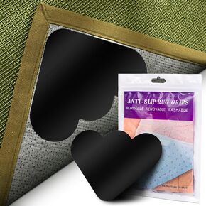 Rug Grippers for Hardwood Floors - Reusable and Washable Corner Side Gripper for Area Rug Pad Adhesive Carpet Tape for Hardwood Floors and Tiles in Kuwait