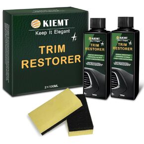 KIEMT Plastic Trim Restorer, Restores Faded Trim, Plastic Polish, Restore Color, Safe for Car Trim, Sealing Strips, Other Plastic Parts, 9 oz,Halloween Offers